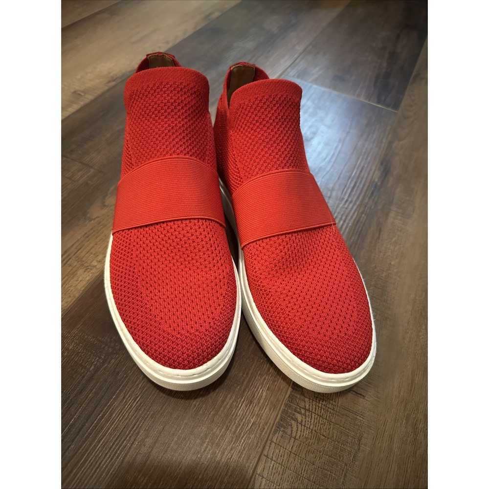 Eileen Fisher Pari Red Knit Platform Shoes Size 9 Slip On